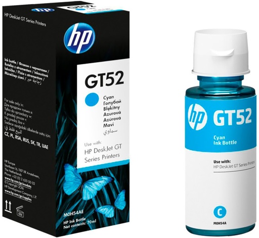 [M0H54AE] HP GT52 Cyan - Bouteille d'encre HP d'origine